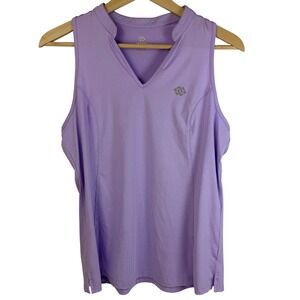 MoFiz Athletic Tank Top Womens Medium Purple Excellent V-Neck Racerback Golf